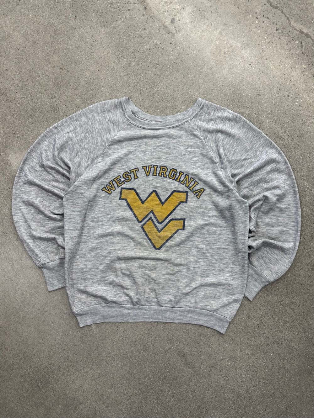 Vintage 80s West Virginia University Collegiate Thin Crewneck Sweatshirt - M